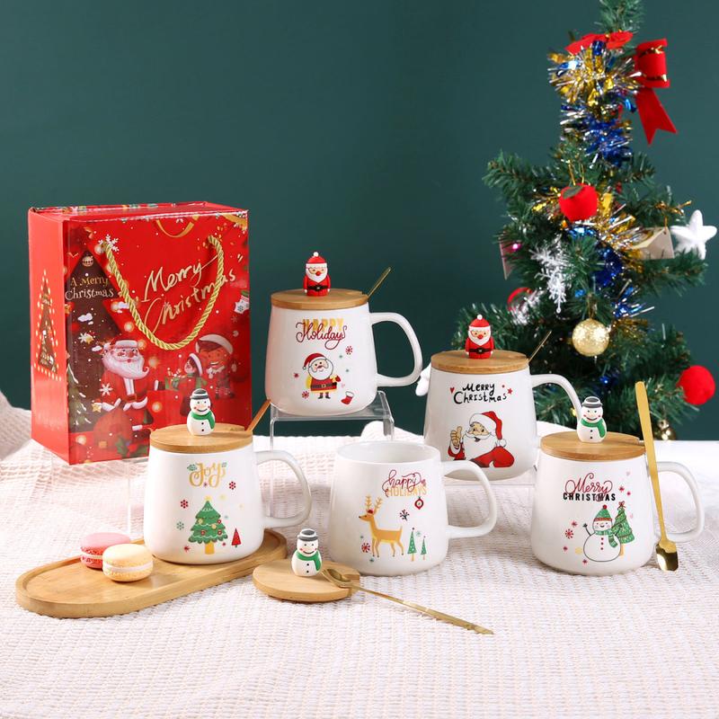 Product Introduction of Cốc Gốm, Thiết Kế Ông Già Noel Giáng Sinh, Hộp Quà Người Tuyết, Cốc Cây Thông Noel, Thích Hợp Làm Quà Tặng Cho Bạn Bè Và Bạn Gái 1