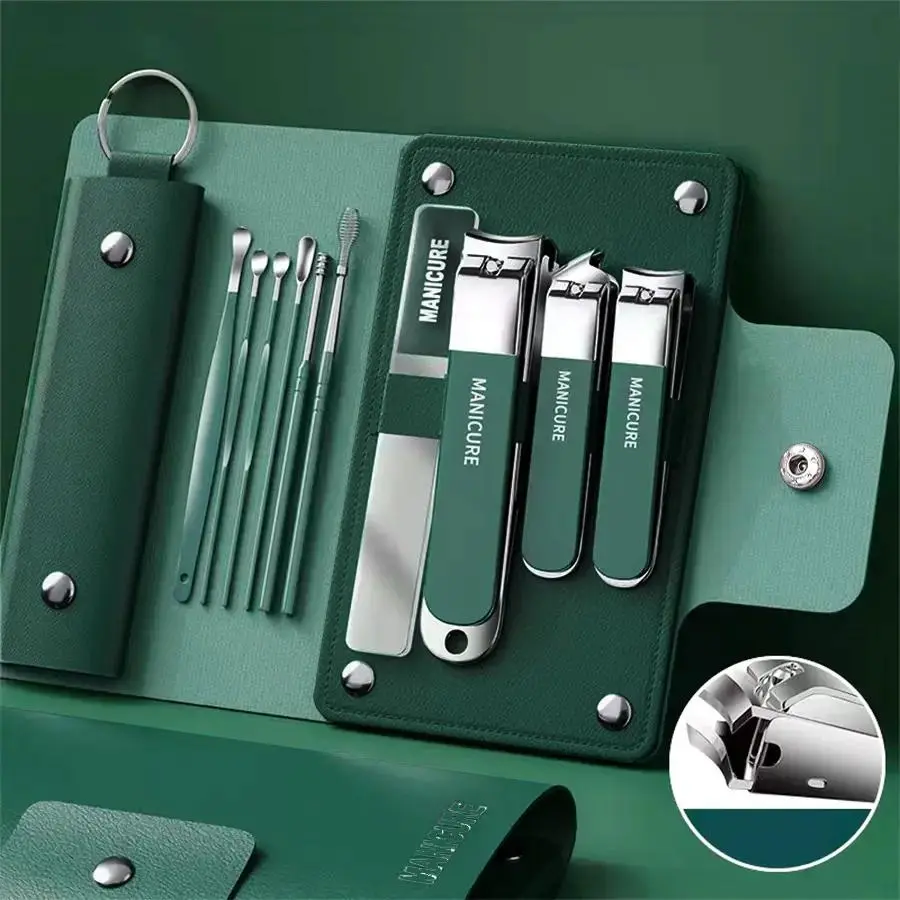 Professional Manicure Set, 10pcs Nail Clipper Kit, Ear Digging Spoon, Personal Care Tools, Grooming Kit for Travel and Home, Nail Supplies