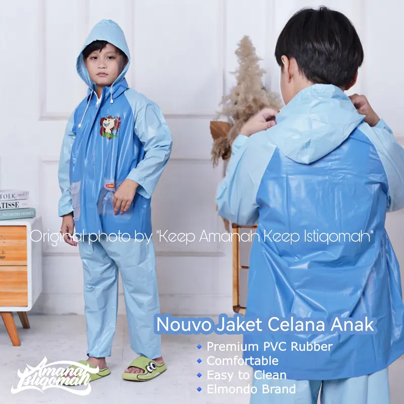 Football Club Jaket Celana Anak Jas Hujan Anak PVC Tahan air 6