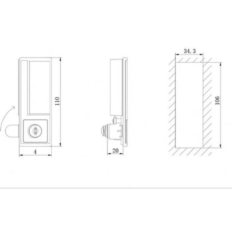 Ổ khóa tủ sắt hòa phát- Khóa tủ chuyên dụng, khóa locker, khóa tủ chén 1