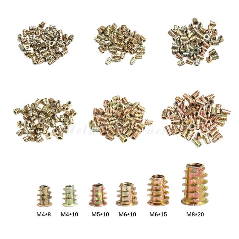 50Pcs Zinc Alloy Thread For Wood Insert Nut M4 M5 M6 M8 Flanged ...
