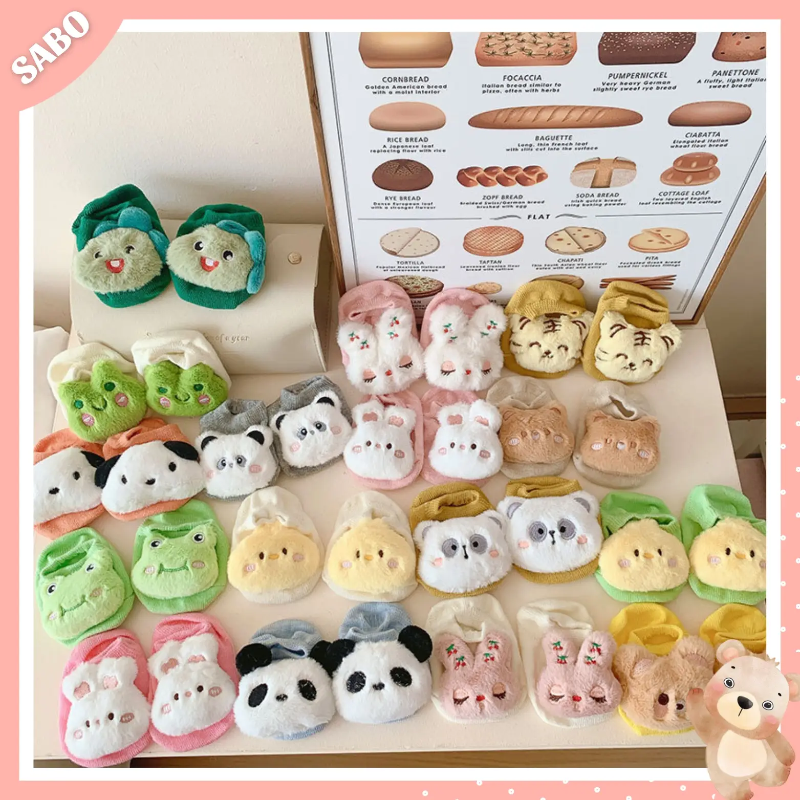 Tất Vớ Hình Thú Bông Xù 5D Mẫu Mới Xinh Xỉu Cho Bé Sơ Sinh 0 - 12M Có Chống Trượt (Bảng 1)