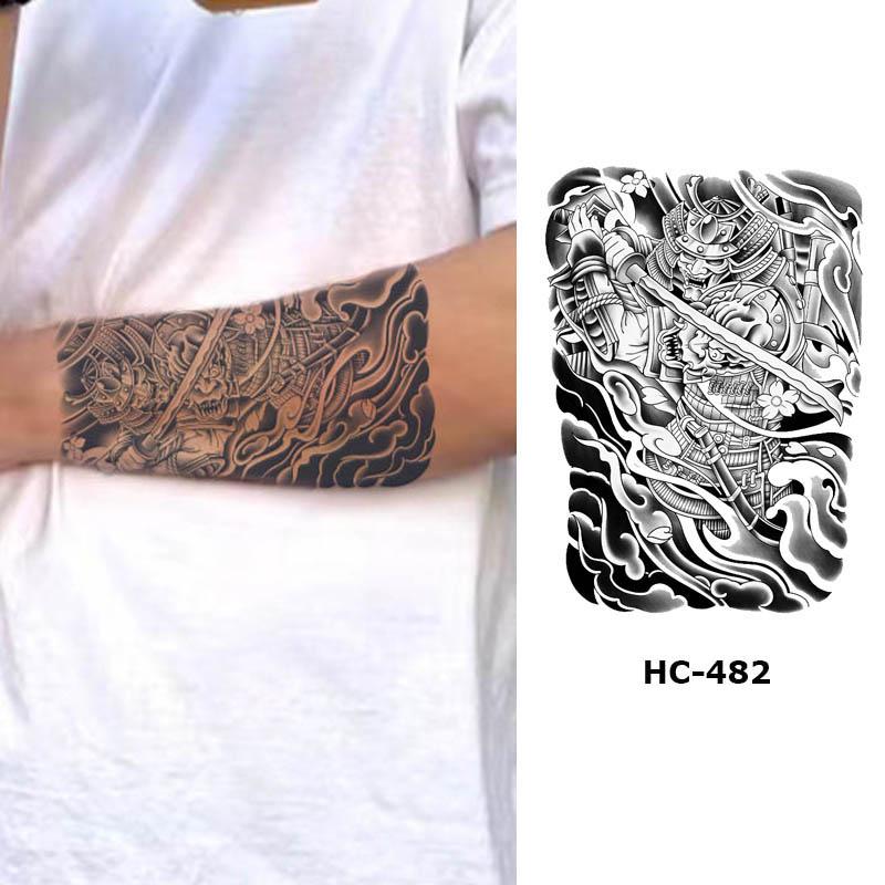  Hình xăm tay chân hình samurai HC-482 miếng dán hình xăm giả 24h lên hình chống nước bền đẹp 