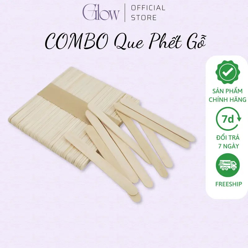 ( QUÀ TẶNG KHÔNG BÁN ) Combo 4 Que Gỗ Wax Lông Tiệt Trùng GLOWWAXING 3
