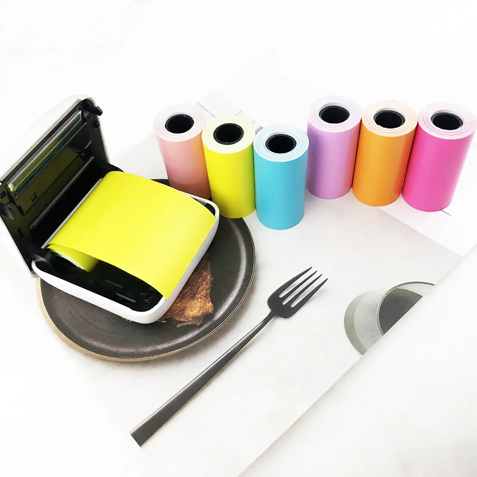 1 Roll Photo Printing Sticker Durable Self-adhesive Thermal Sticker Colorful Thermal Sticker for Office