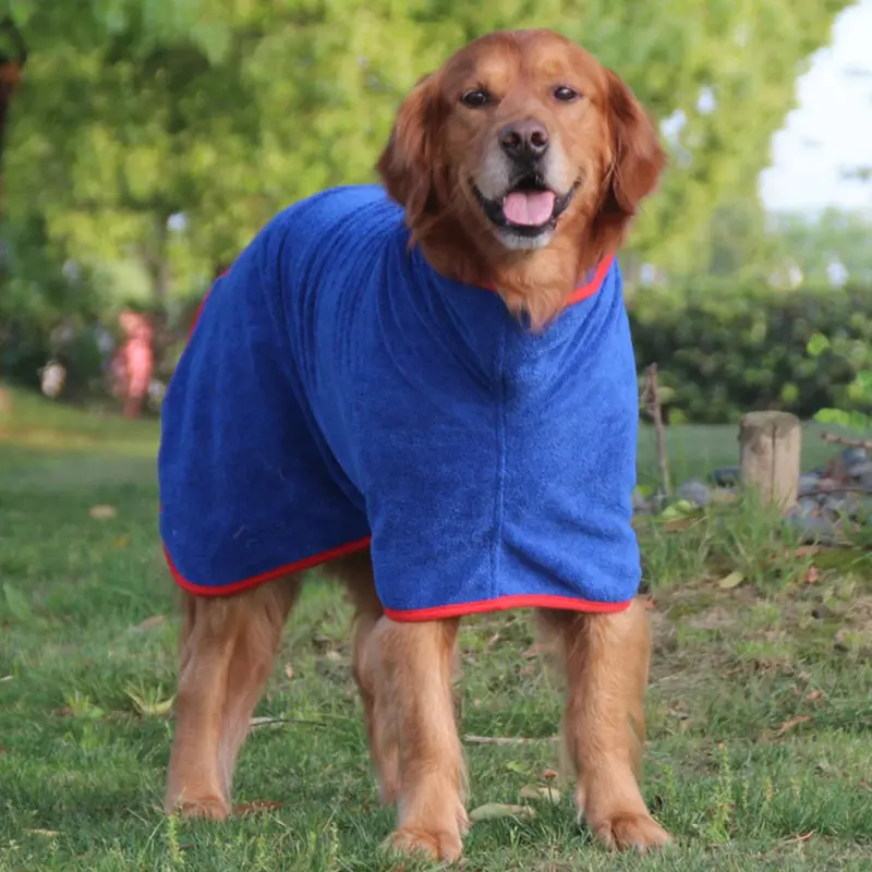 Pet Bath Robe, Dog Drying Coat, Soft Dog Towel Robe, Absorbent Dog Drying Robe, Soft Dog Bathrobe, Fast Drying Dog Dressing Gown for After Bath Beach Pool, Dog Grooming, Christmas Gift, Dog Stuff 2