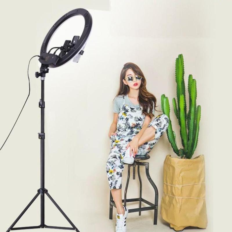 Product Introduction of [TẶNG KHIỂN] Đèn livetream 46cm kèm chân lico 3 kẹp điện thoại 3 chế độ sáng hỗ trợ livetream tiktok học online video call họp zoom chụp ảnh studio trang điểm spa phun xăm thẩm mỹ Kem Selfie Phụ Kiện 21