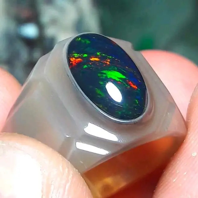 Ring Tanduk Kerbau Bule Batu kalimaya Banten original