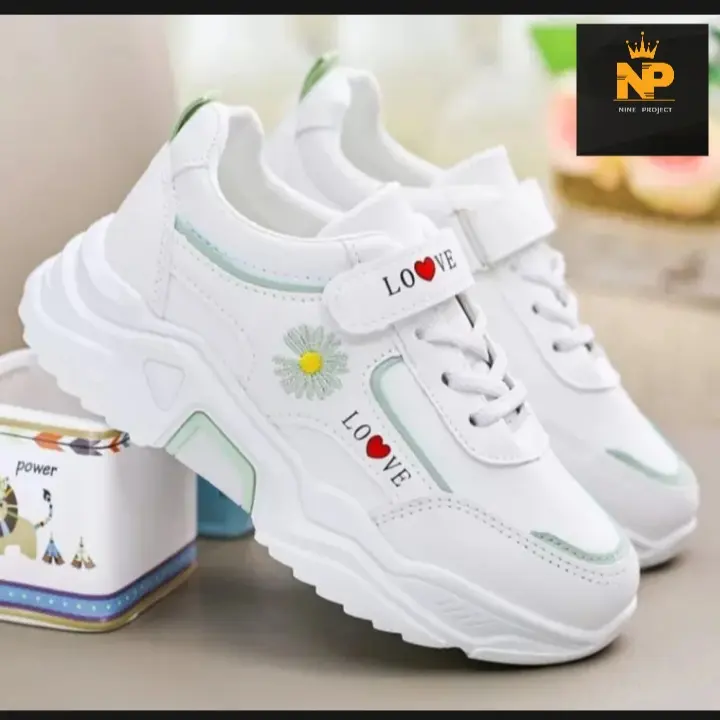 Sepatu Sneakers Anak Perempuan Karakter Kartun Rabbit & Bunga- NINE PROJECT Motif Fashion Anti Luntur 3