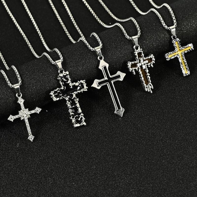 Vòng Cổ Chữ Thập Phong Cách Hip-Hop Dành Cho Nam Và Nữ Xu Hướng Thời Trang Thiết Kế Cá Tính Vòng Cổ Thanh Lịch