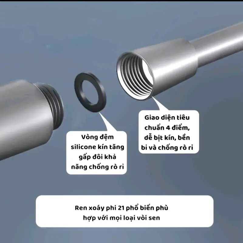 Dây vòi sen ,vòi xịt vệ sinh nhựa PVC 5 lớp chịu áp suất cao phù hợp với mọi loại vòi . 7