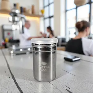 Penabur Bubuk & Stensil Barista – Stainless Steel Food-Grade untuk Hias Kopi, Coklat, Gula, dan Kreasi Latte Art Lebih Presisi - Silver, Size L