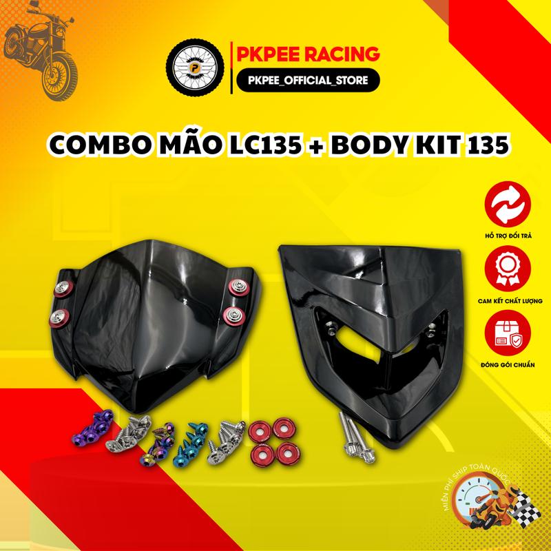  Combo Mão LC135 + Body Kit 135 Full Ốc Salaya Inox 304 + Long Đền Nhôm Đỏ Cho Exciter 135 Phụ Kiện Xe PKPEE 