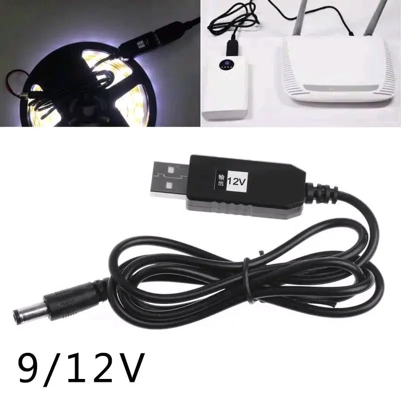 Kabel Step Up USB DC 5v to 9v 12v Power Supply 5.5mm Charger Computer Baterai