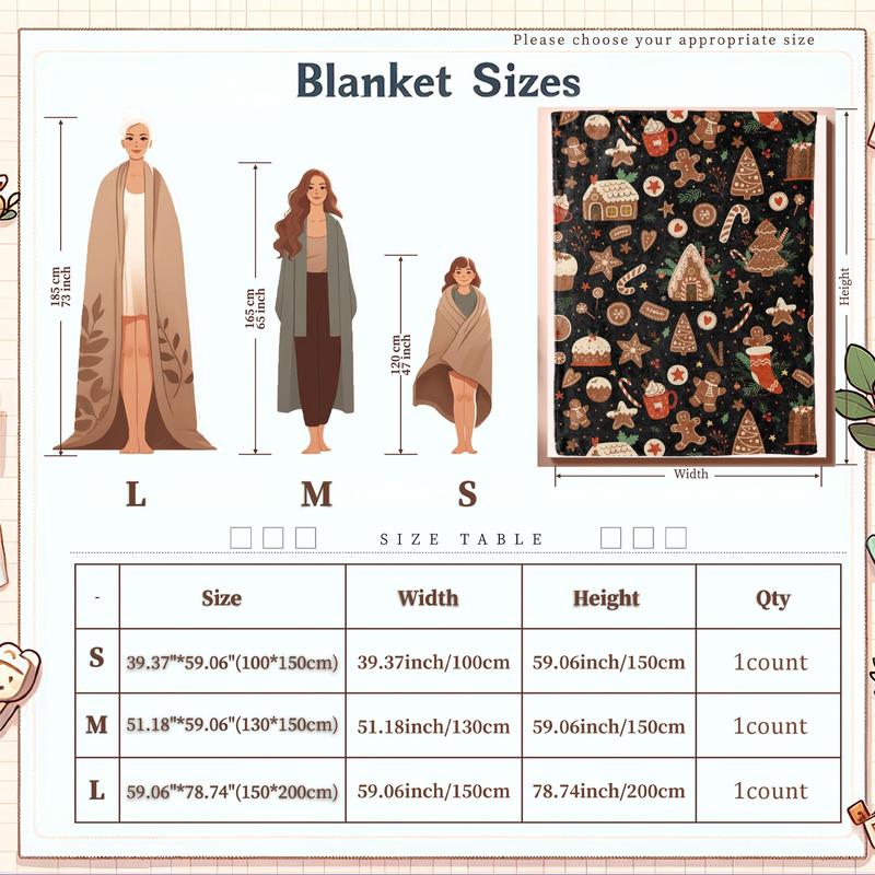 Product Introduction of Christmas Themed Blanket, Soft Comfortable Throw Blanket, Warm Napping Blanket for Home Office Travel Camping, Bedroom Accessories 1