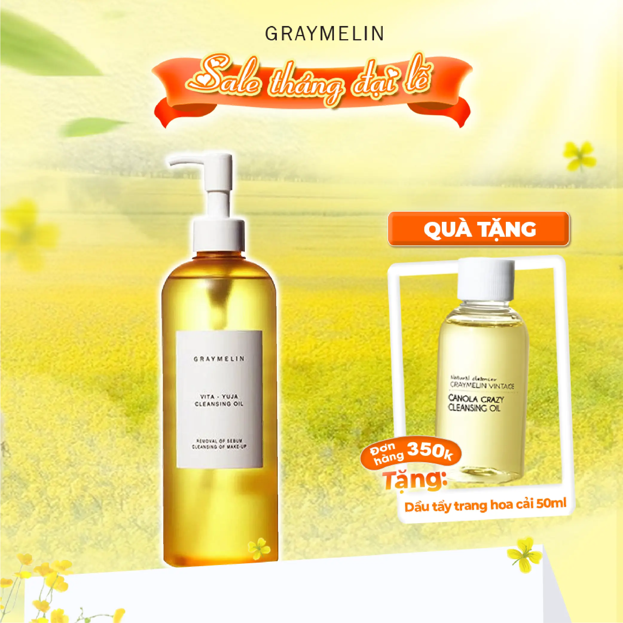 Dầu Tẩy Trang Làm Sáng Da Graymelin VITA-YUJA Cleansing Oil 400ml
