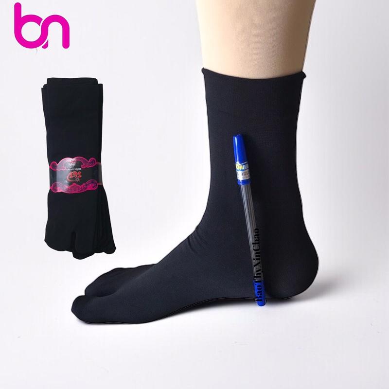 Bộ 10 đôi Tất vớ cotton trơn màu đen dành cho nữ, có xỏ ngón- Bảo Nhi shop  Women Voi Kem Voi Kem
