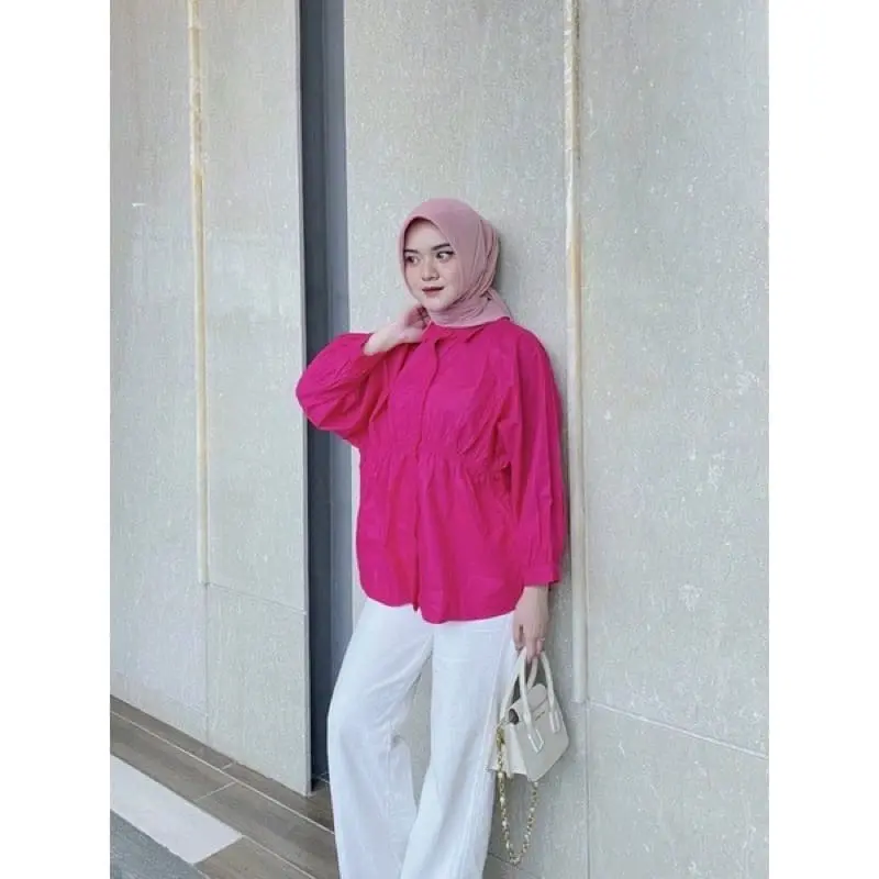 kemejan Ayla oversize linen serut Atasan Wanita Panjang 8