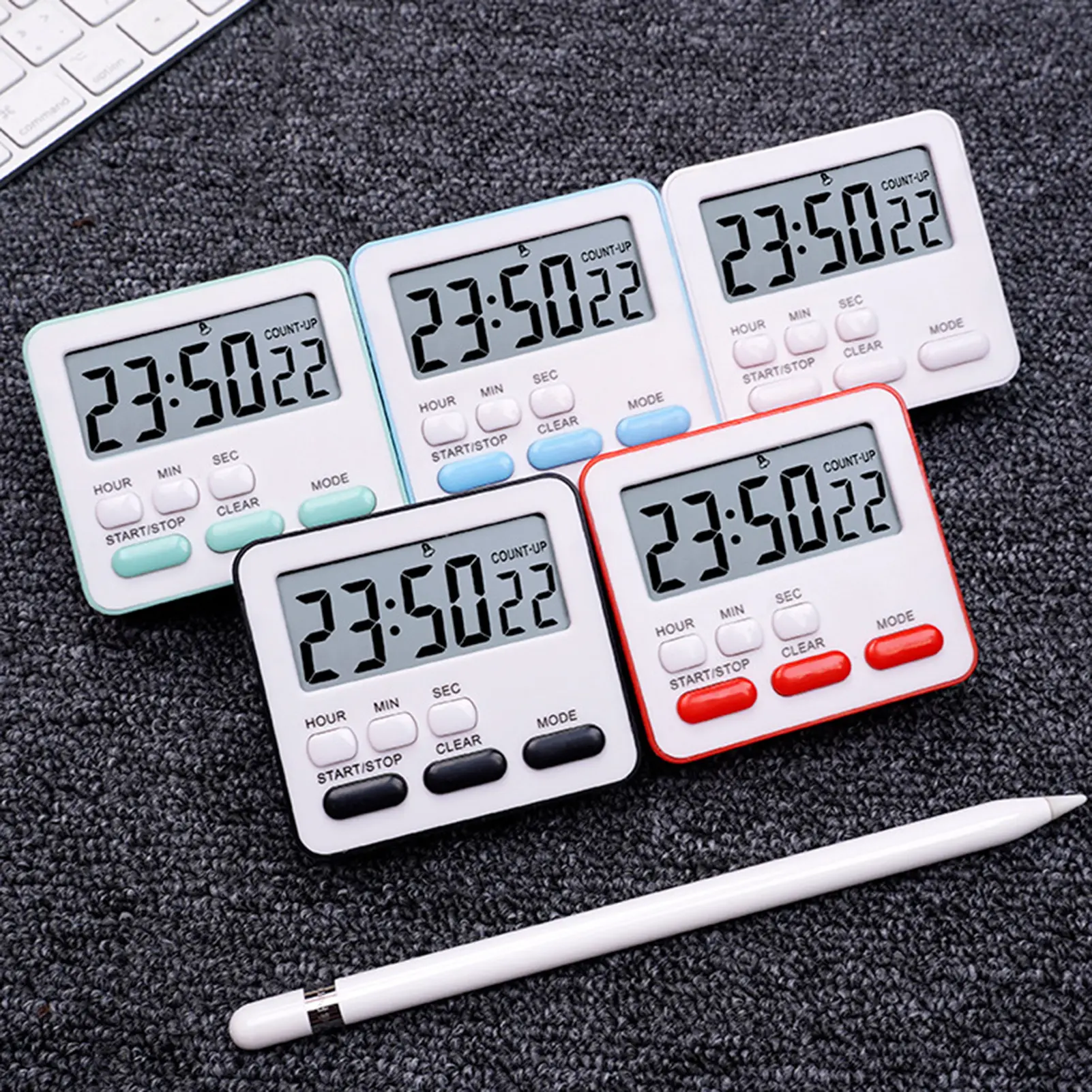 seiyunin Kitchen Timer for Cooking Magnetic Attraction on Fridge Oven Multifunctional Digital Timer with Large Display Time Count-up Clock Student Time Manager Alarm Clock