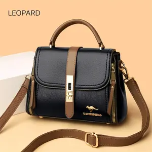 MANONI SHOP - TAS SELEMPANG WANITA MODEL KOREA TERBARU BAHAN TEBAL KUALITAS IMPORT DESAIN SIMPLE DENGAN KUNCI PUTAR TAS BAHU TAS KONDANGAN TAS SLINGBAG WANITA BISA COD Kulit PU Hitam