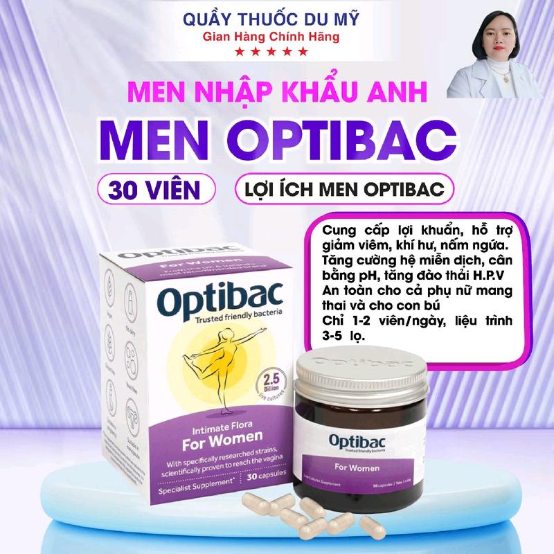 [ Hàng Chính Hãng Nhập Khẩu ] Men OPTIBAC Lọ 30 Viên . Hỗ Trợ Bổ Sung Men cho Phụ Nữ .