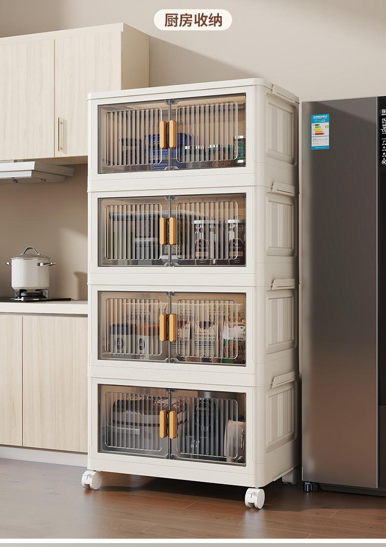 Product Introduction of Plastic Snack Cabinet No-Installation Storage Cabinet Organizer Cabinet Household Baby Children Clothes Toy Storage Cabinet 16