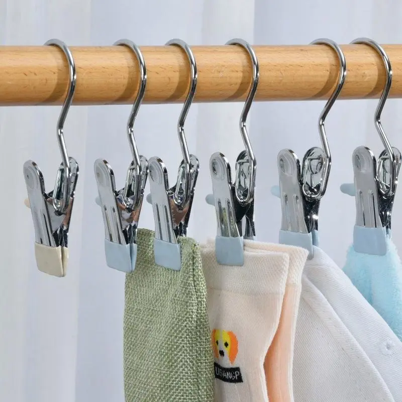 Móc kẹp đa năng chất liệu thép không gỉ, móc treo quần áo đa năng cần thiết trong mọi gia đình. 2