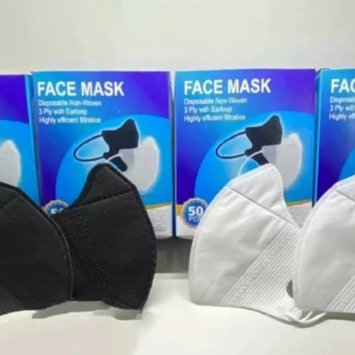 masker duckbil isi 100 pis 2box/masker duckbil dewasa hitam dan putih Duckbill Mask 0