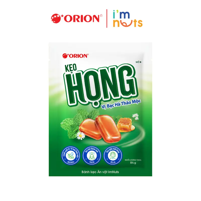 Kẹo ngậm Họng Orion vị Quất và Gừng mật ong, vị Bạc hà thảo mộc 3
