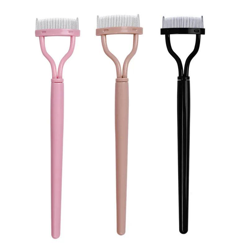 Product Introduction of Eyelash Separator Metal Teeth Straight Eyelash Curler Beauty Makeup Stainless Eyelash Brush Comb Mascara Curl Makeup Tool Cosmetic Color Handle 8