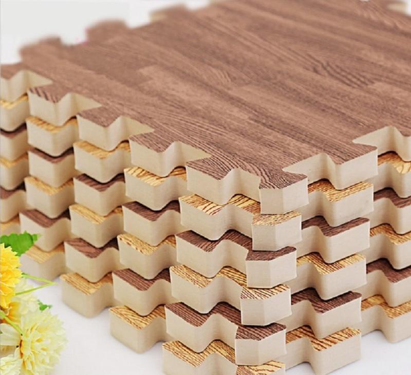 Bộ 4 tấm Thảm xốp lót sàn , xốp trải sàn vân gỗ khổ 60x60cm dày 1cm chống va đập
