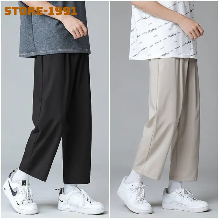 Quần âu baggy nam ống suông, co giãn dáng suông kiểu dáng trẻ trung, năng động Menswear Pants Nhung Ong Đen