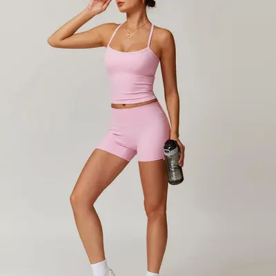 Shorts Two Piece Gym Outfit Biker Shorts Women Set SweatyRocks