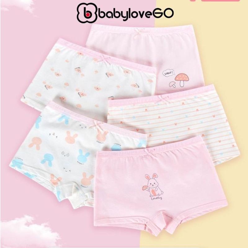 Quần lót bé gái BabyloveGO set 5 quần chip đùi cho bé chất cotton mềm mịn thoáng mát NT601 Cho Bé Vải Cotton quầnáo