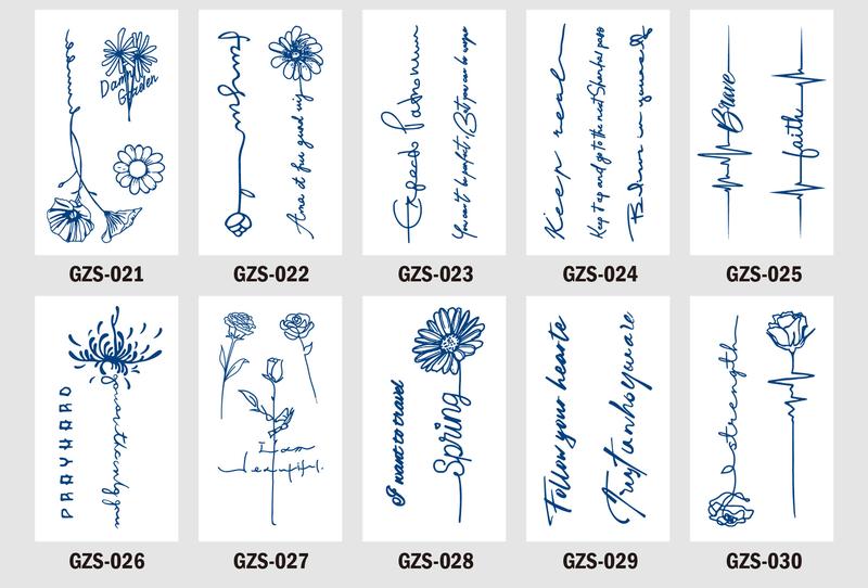 Product Introduction of Herbal Juice Semi-Permanent Temporary Tattoo Stickers Waterproof Long-Lasting Alphabet Fresh Style Tattoos tattoo  sticker  30  days 5