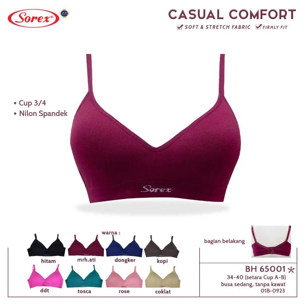 Sorex Bra Tanpa Kawat Casual Comfort 65001