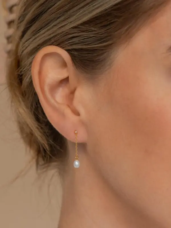 Faux Pearl Decorated Dangle Earrings, Elegant Jewelry for Women, Trendy All-match & Exquisite Jewelry for Birthday Gift 0