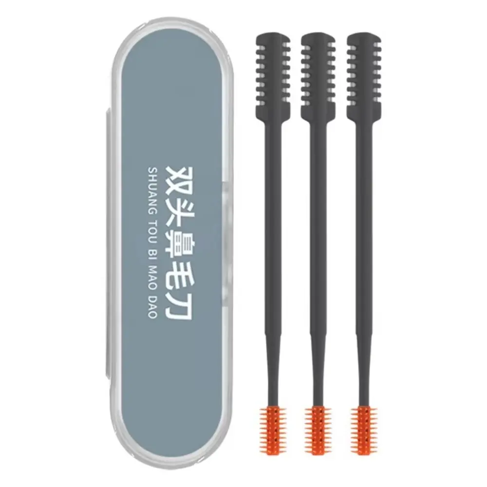 3PCS New 360 Rotating Manual Nose Hair Trimmer Portable Multifunction Cleaner Epilator Washable Storage Box Nose Hair Trimming for Women