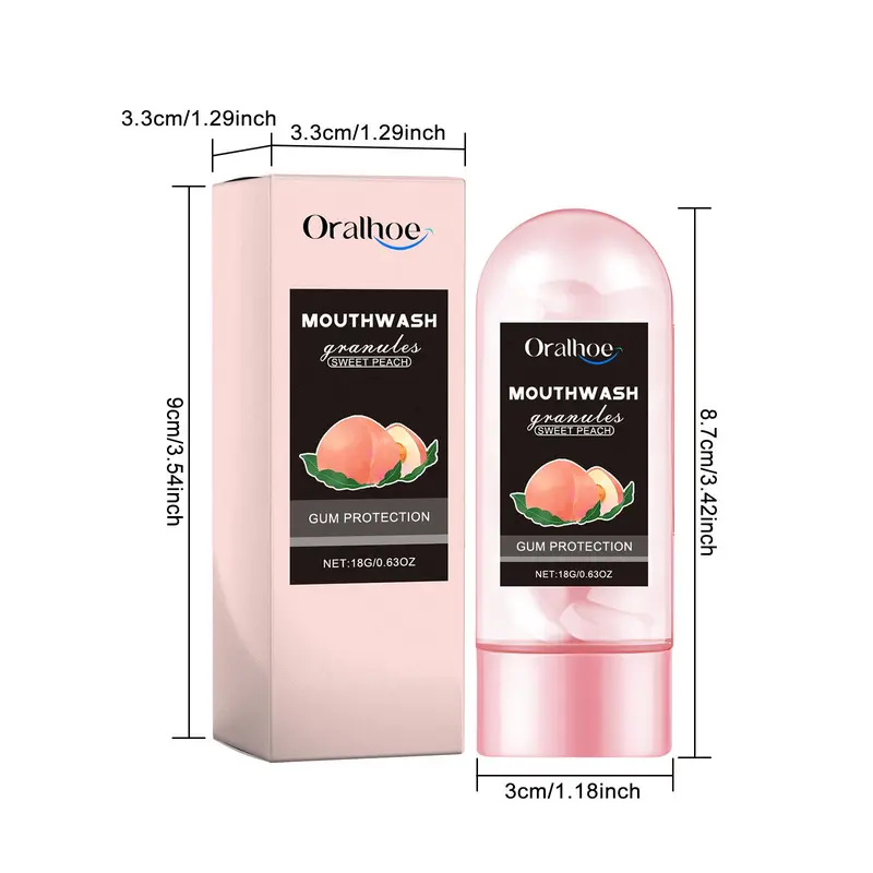 Peach Flavor Mouthwash, 1 Count/2 Counts Portable Oral Care Mouthwash, Travel Mouthwash, Oral Care Product for Men & Women 1