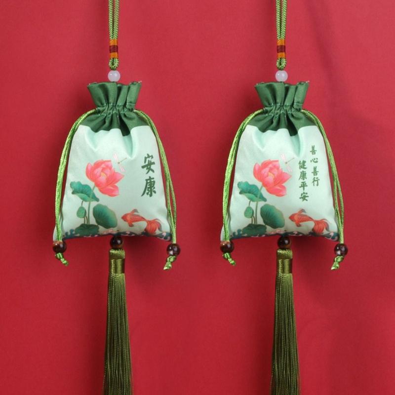 Product Introduction of Floral Flower Tassel Drawstring Bag Beaded Fish Chinese Style Sachet Bag Mini Coin Purse Bird Canvas Ethnic Flower Handbag Festival 10