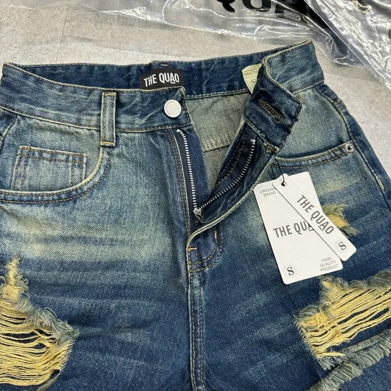 Short jeans wax rách bụi 2 túi 1