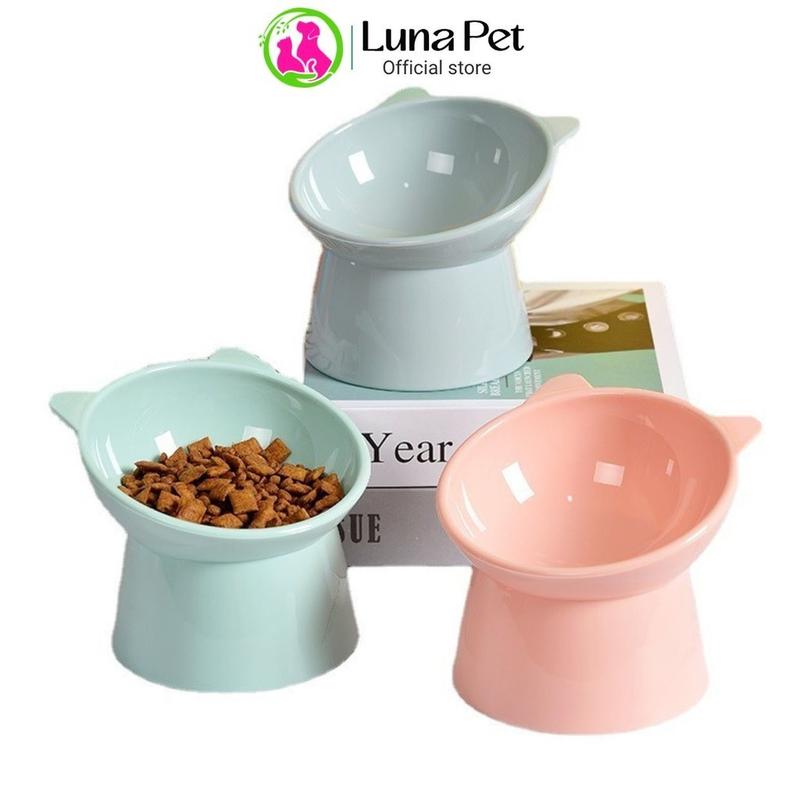 Bát ăn chống gù cho chó mèo LunaPet BA18- Bát ăn nhựa cổ cao cho thú cưng