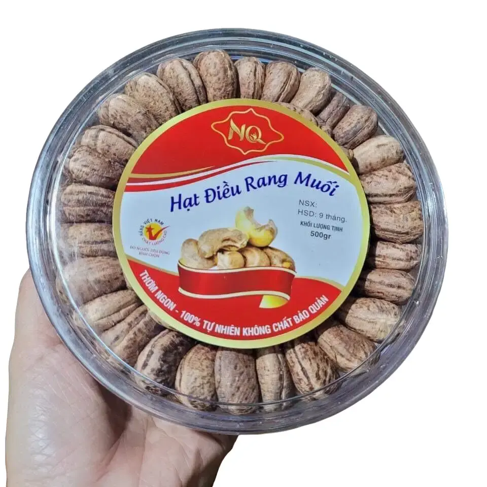 Điều Rang Muối xếp hoa ( hộp 500gram) Hữu cơ Snack Food Ăn Vặt Thức Ăn