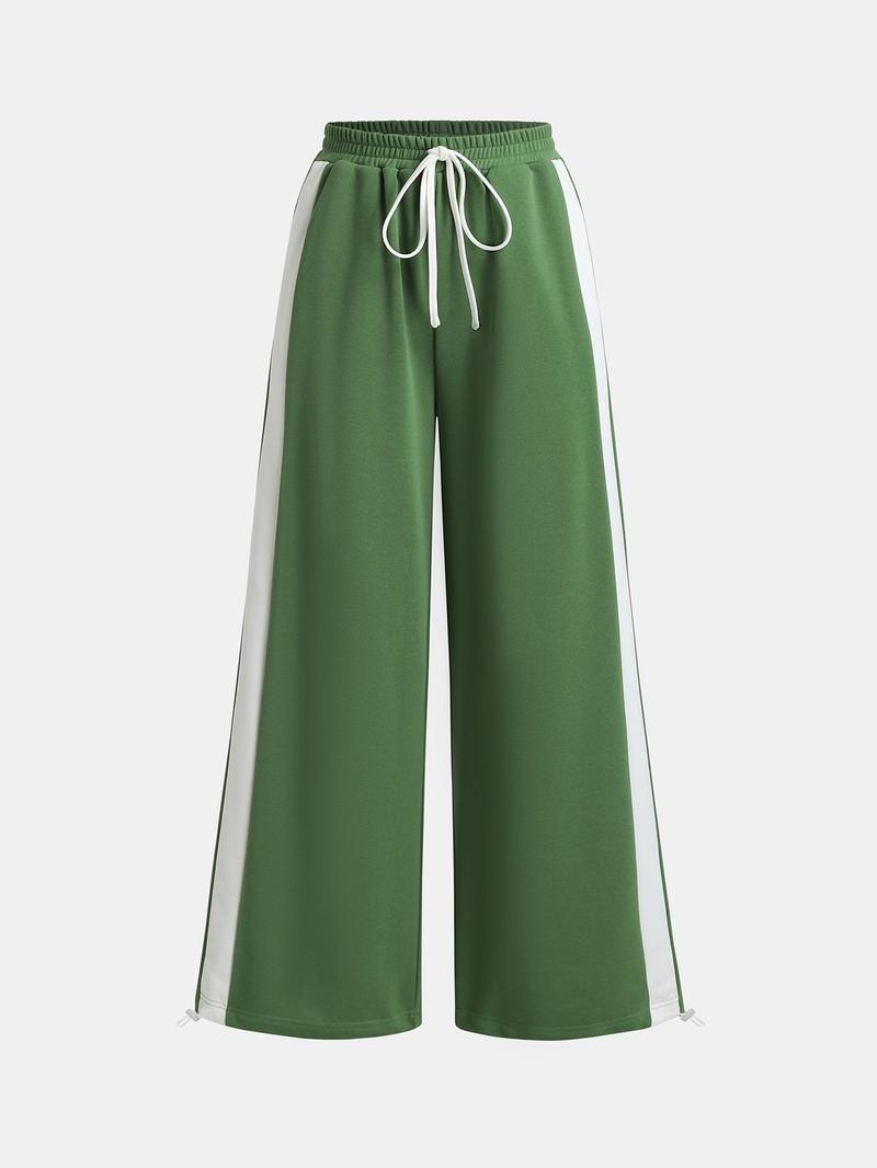 Product Introduction of YOZY Women's Patchwork Pocket Drawstring Hem Pants, Casual Loose Tie Front Elastic Waist Trousers for Spring & Fall, Women's Bottoms for Daily Wear 15