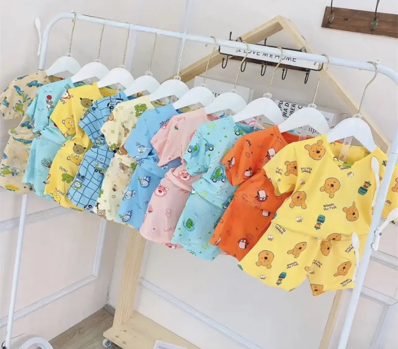 Combo 5 Bộ Cộc Tay Thun Lạnh Họa Tiết Cho Bé Trai, Bé Gái 3-15kg. Chất Thun Lạnh Mềm, Mát. Cho Bé . Áo Thun Lạnh