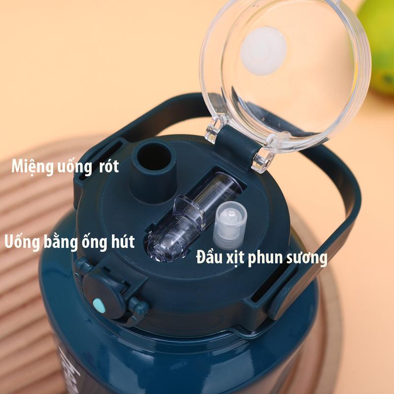 Bình giữ nhiệt inox 316 có phun sương dung tích 1000ml , bình giữ nhiệt có quai xách uống trực tiếp trên nắp bình bình  giữ 4