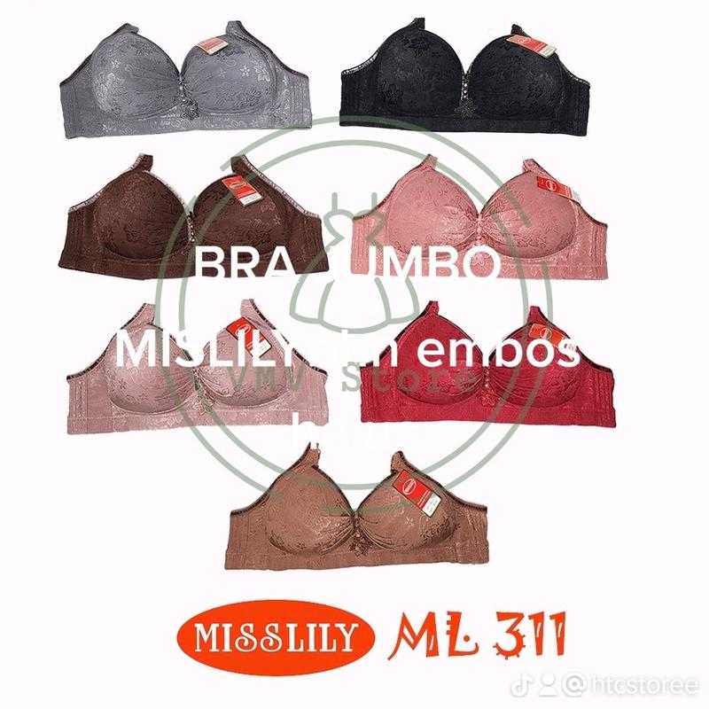 BH/BRA JUMBO MISLILY 311 CUP C TANPA KAWAT BAHN EMBOSE HALUS 2
