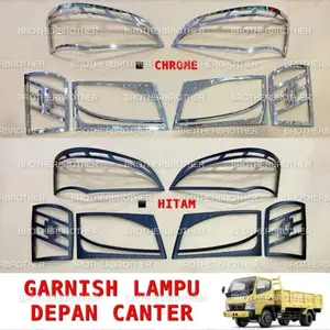 Garnish Lampu Depan Canter Sporty Chrome Hitam