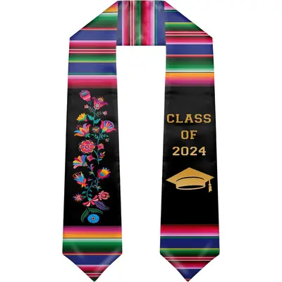 Graduation Mexican sash stole store class of 2021 Black gold letters Virgen de Guapalupe Mexican american sash graduation gift FIRST GENERATION