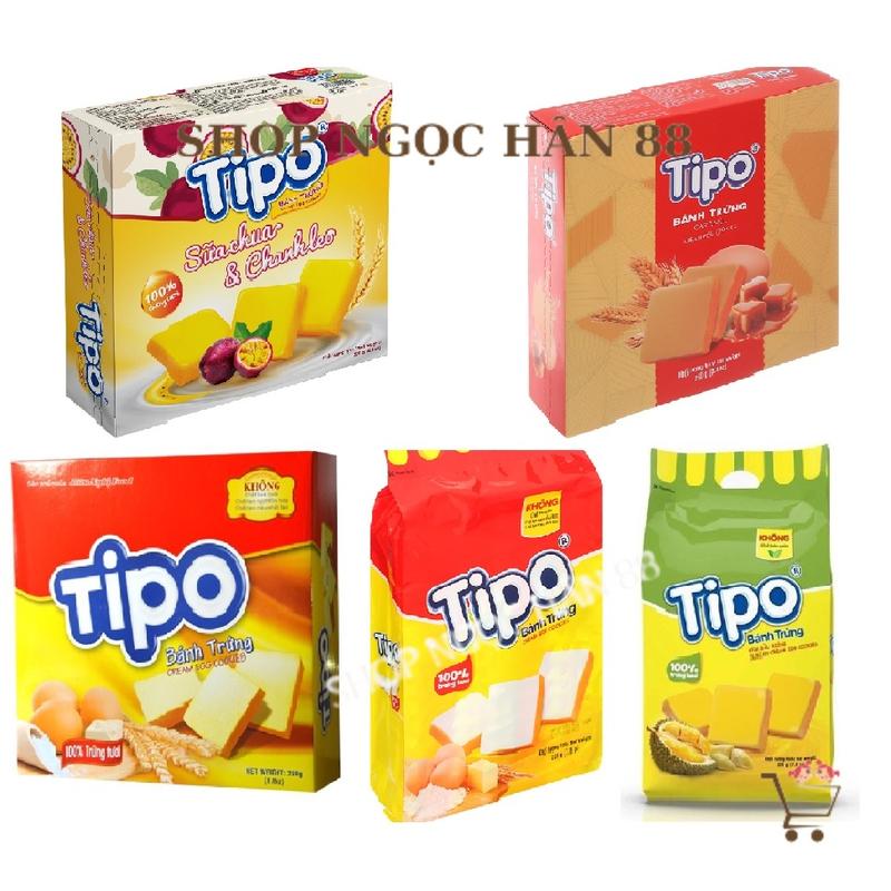 Bánh TIPO trứng nướng/Caramel/Chanh leo Hộp 250g Hữu Nghị